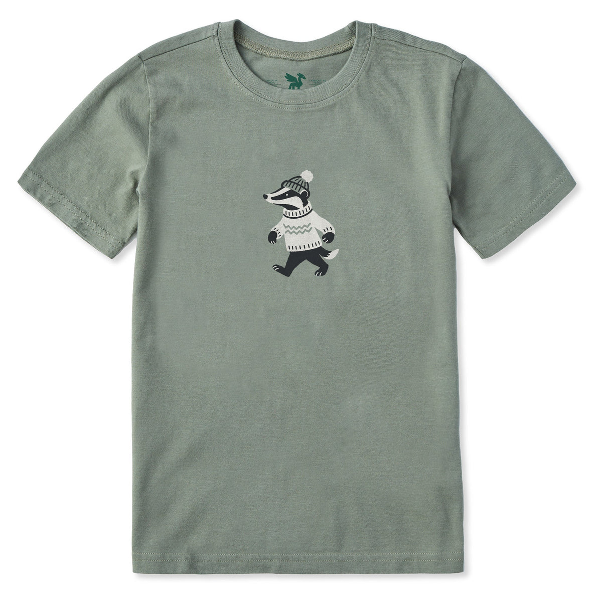 Kids Cozy Badger Short Sleeve Crusher Tee
