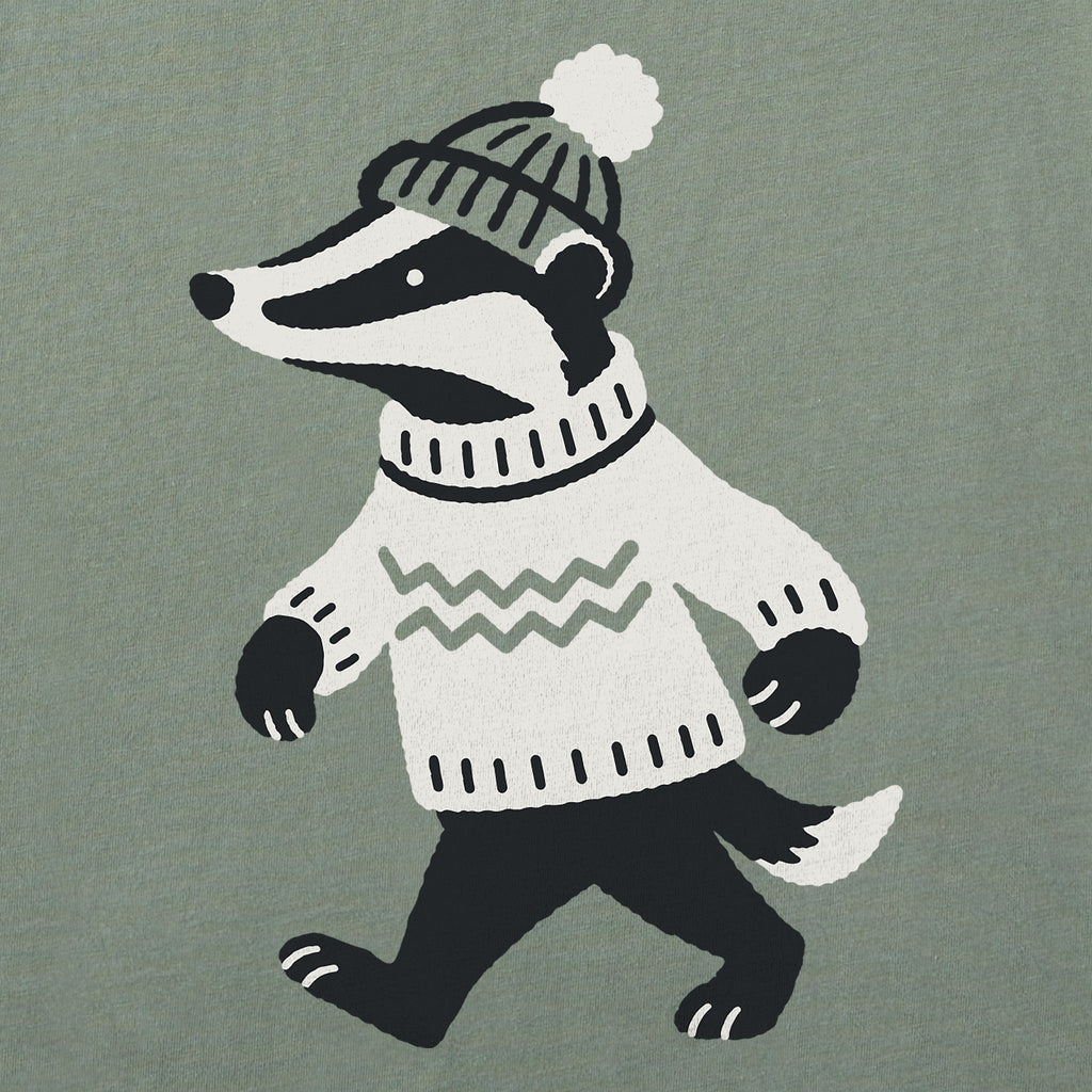 Kids Cozy Badger Short Sleeve Crusher Tee