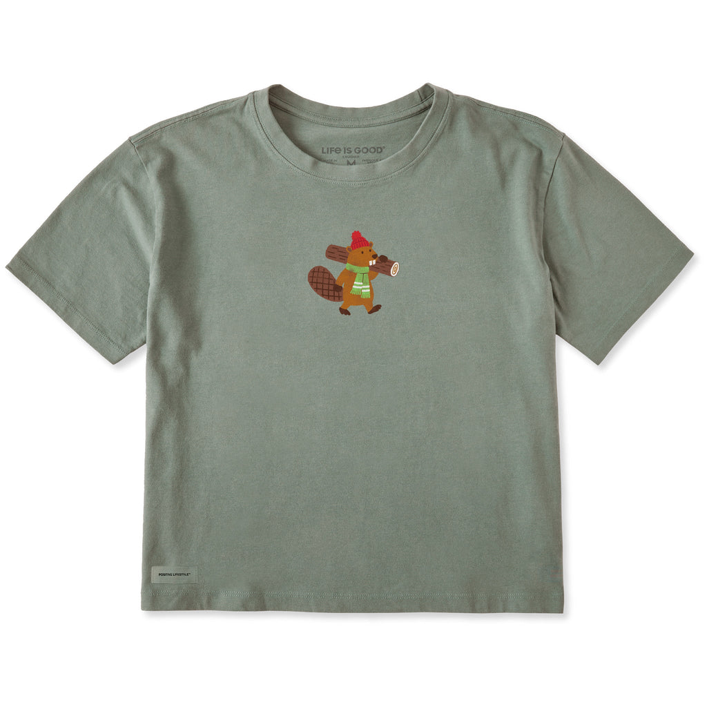 Women's Cozy Beaver Short Sleeve Crusher Boxy Tee