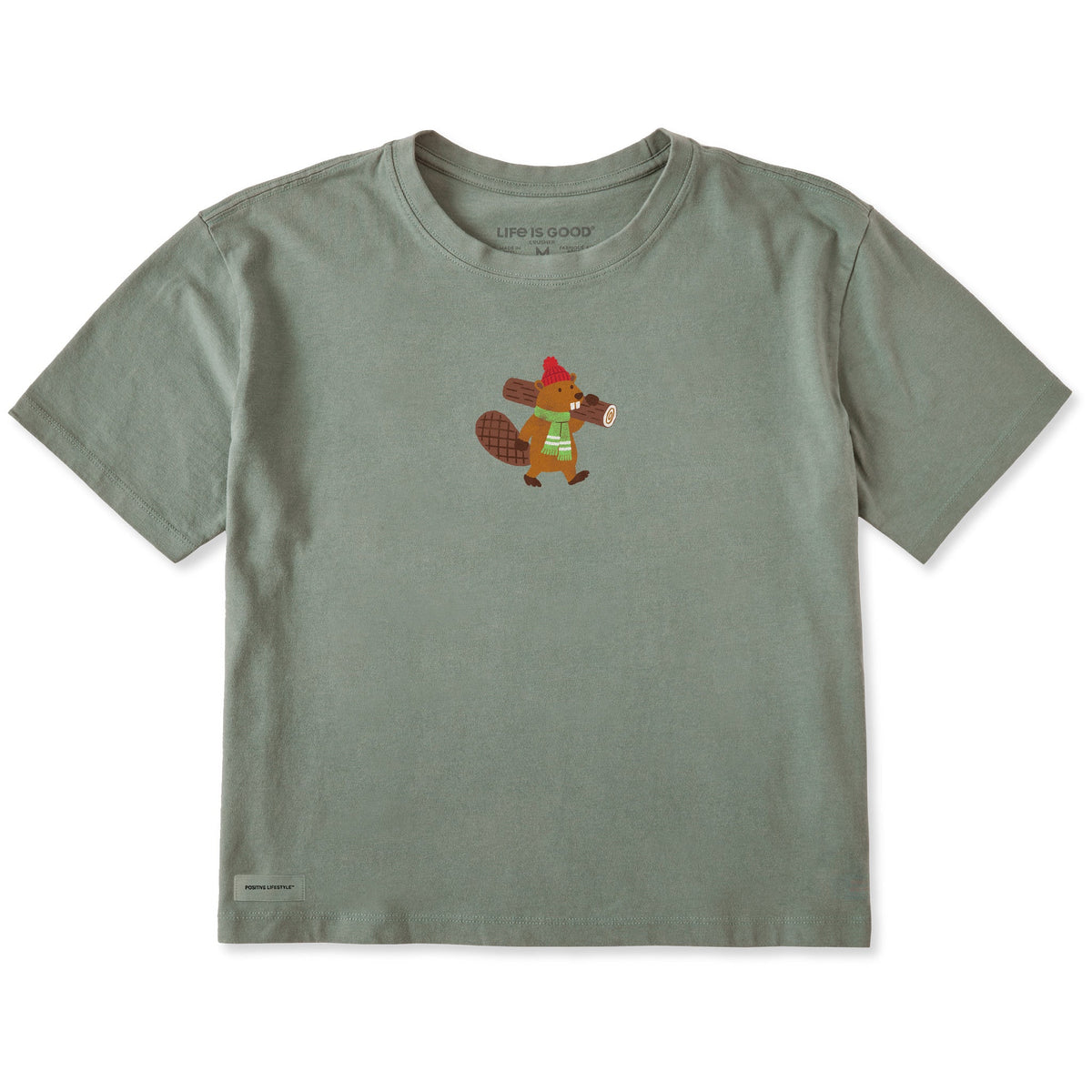 Women's Cozy Beaver Short Sleeve Crusher Boxy Tee