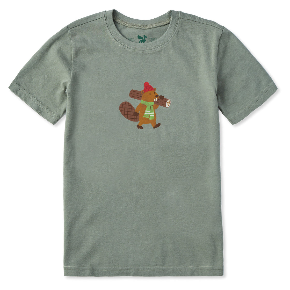 Kids Cozy Beaver Short Sleeve Crusher Tee