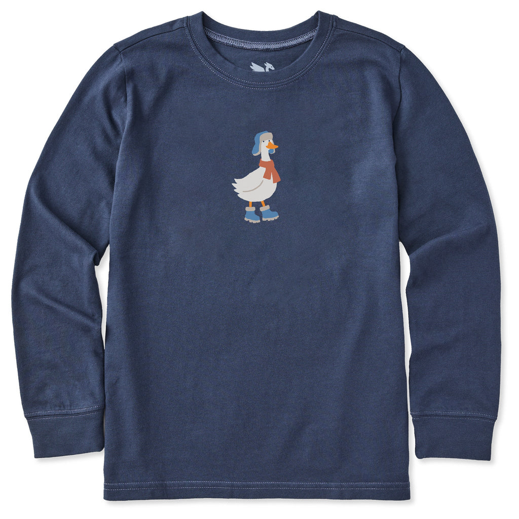 Kids Cozy Goose Long Sleeve Crusher Tee