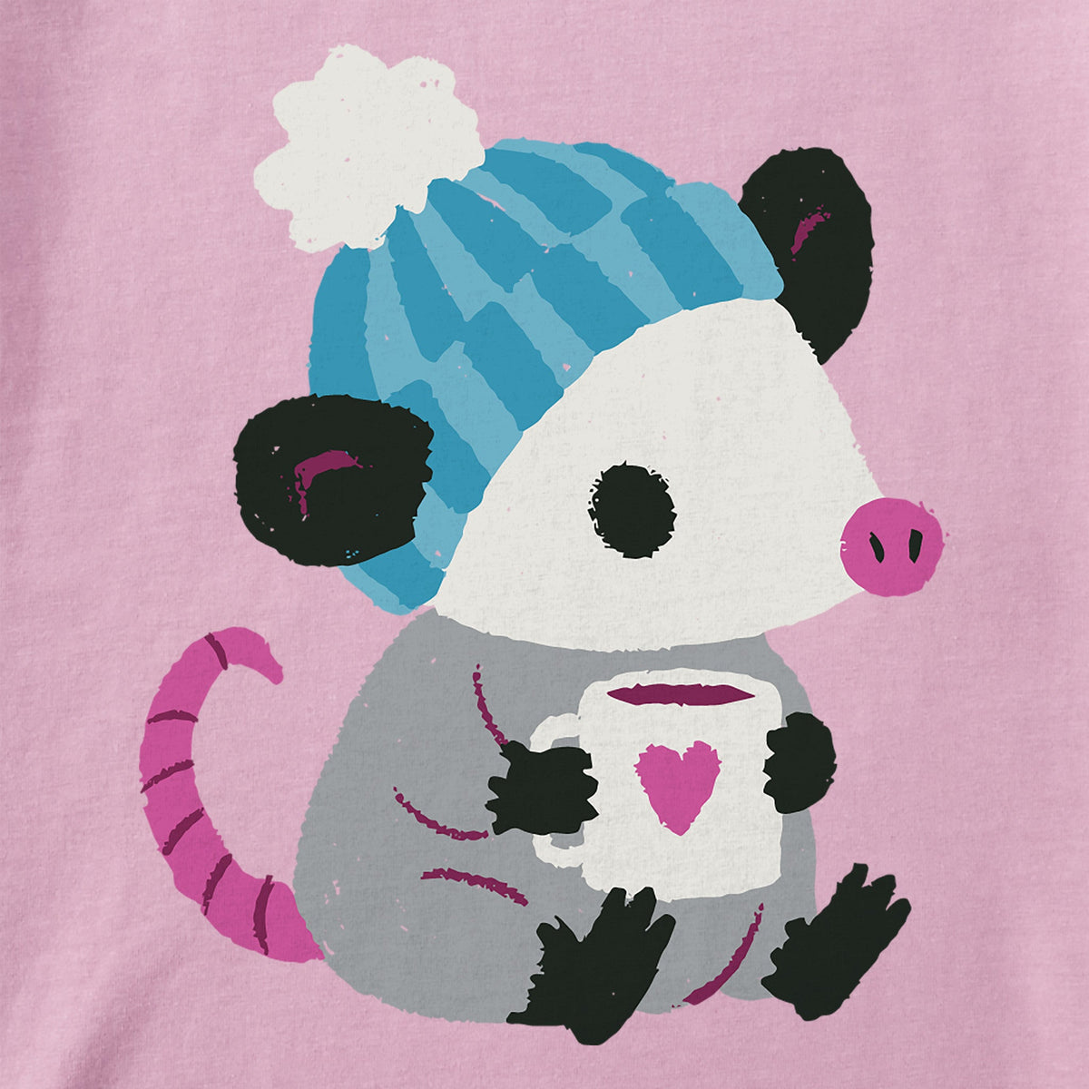 Kids Cozy Possum Long Sleeve Crusher Tee