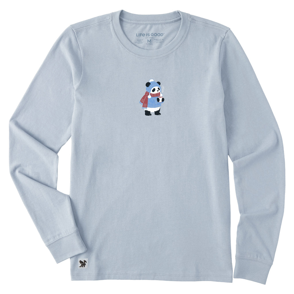 Women's Cozy Panda Long Sleeve Crusher Tee