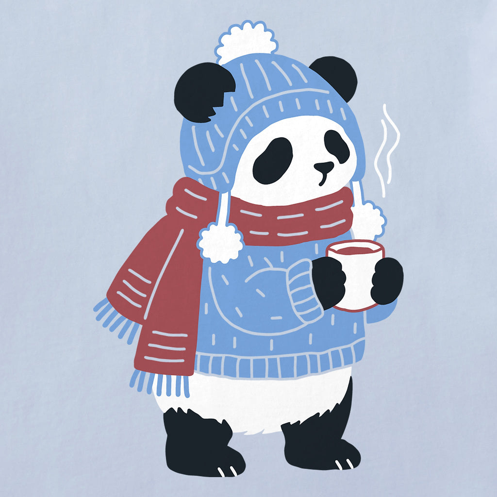 Women's Cozy Panda Long Sleeve Crusher Tee