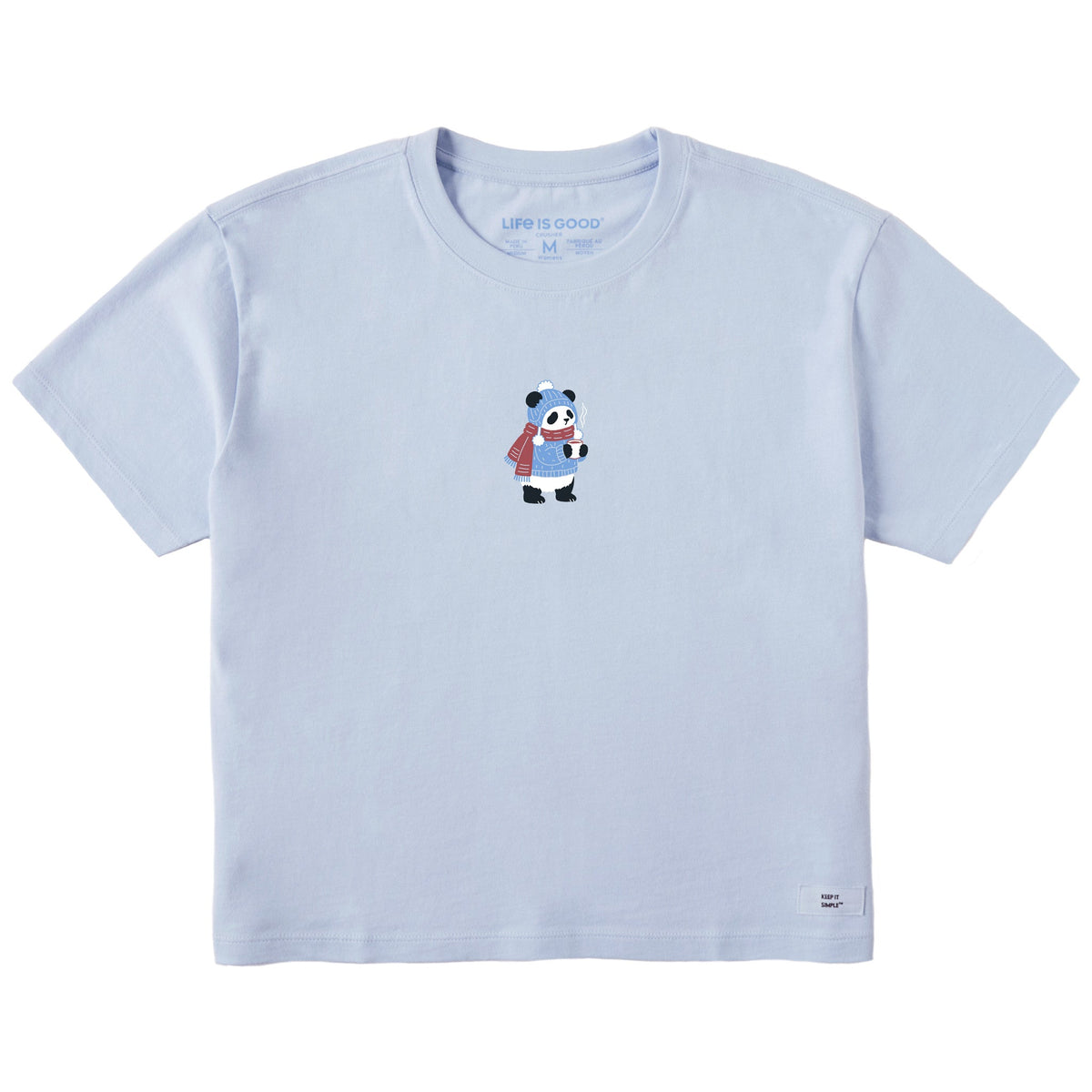 Women's Cozy Panda Short Sleeve Crusher Boxy Tee