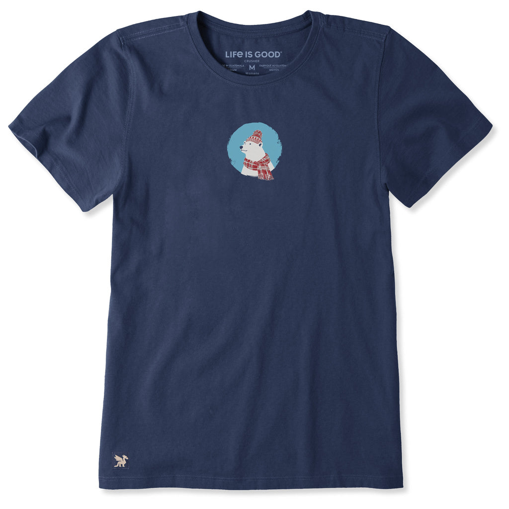 Women's Cozy Polar Bear Short Sleeve Crusher Tee
