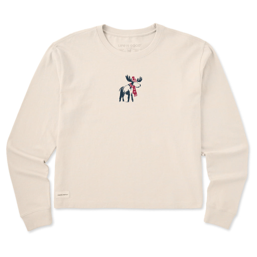 Women's Cozy Moose Long Sleeve Crusher Boxy Tee