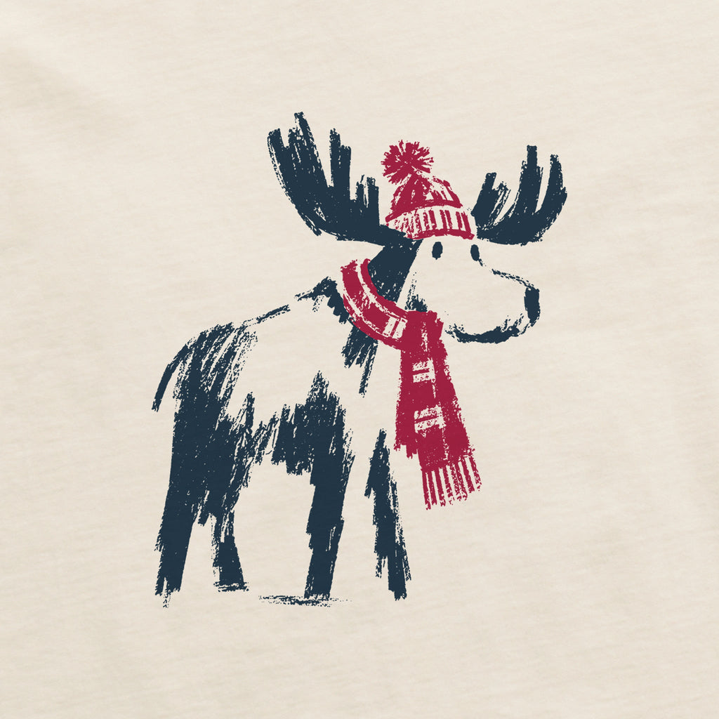 Women's Cozy Moose Long Sleeve Crusher Boxy Tee