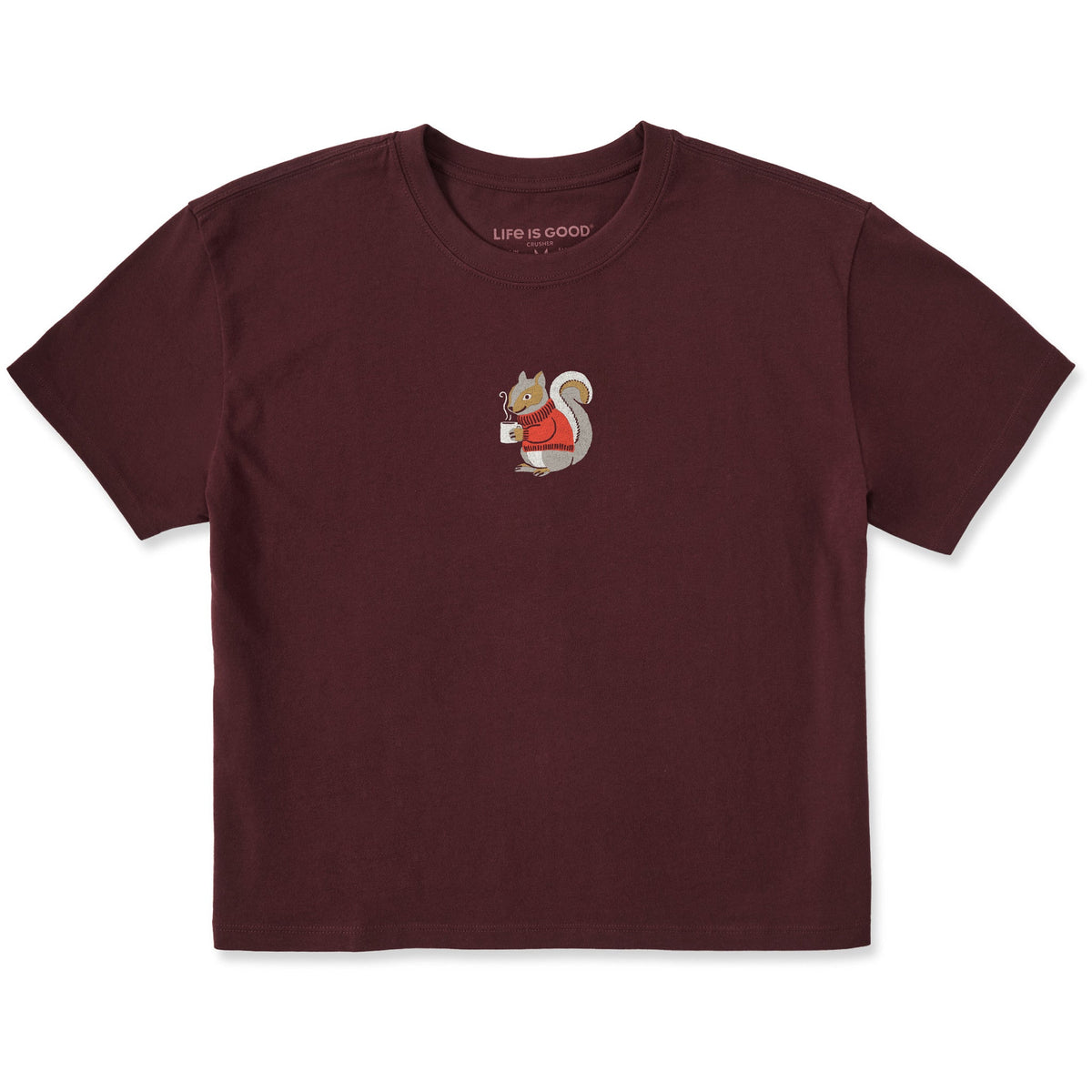 Women's Cozy Squirrel Short Sleeve Crusher Boxy Tee