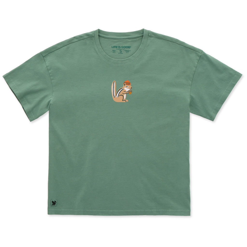 Women's Cozy Chipmunk Womens Short Sleeve Oversized Crusher Tee