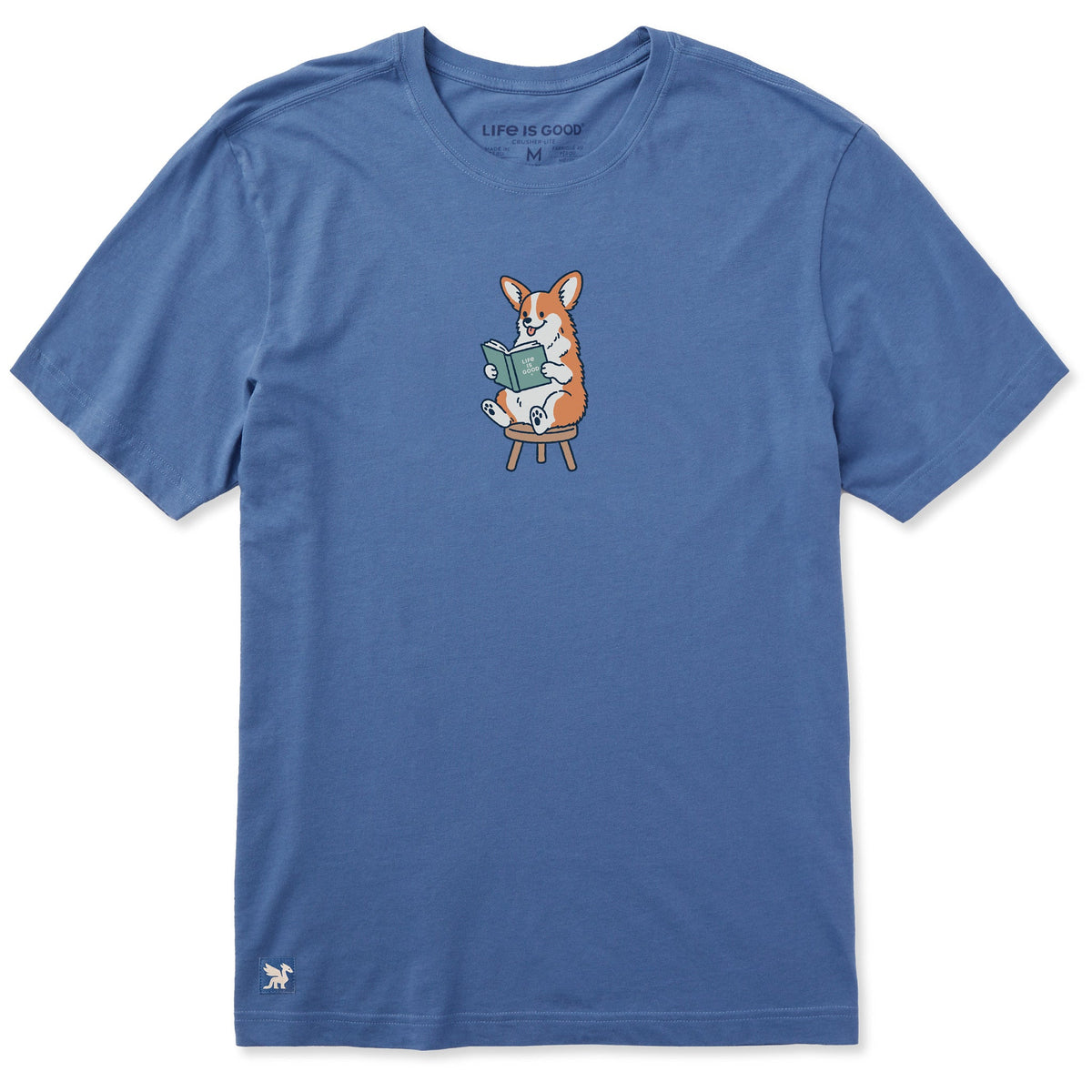 Men's Corgi Reading Short Sleeve Crusher Tee product image 1