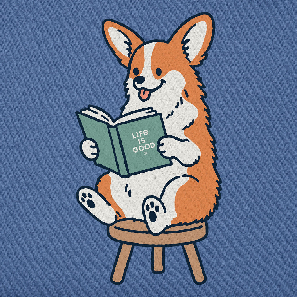 Kids Corgi Reading Short Sleeve Crusher Tee product image 2