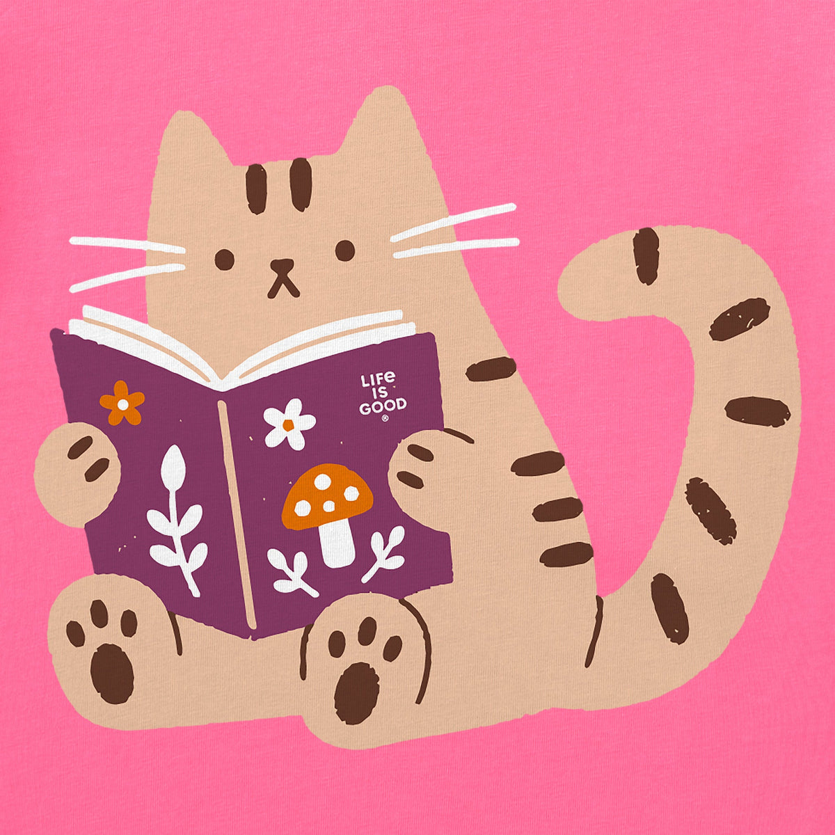 Kids Cat Reading Short Sleeve Crusher Tee product image 4